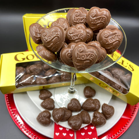 Solid Chocolate Valentine Hearts